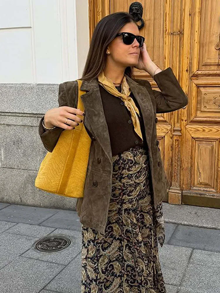 HH Weibliche Neue Mode Lässig Lose Drehen-unten Kragen Mäntel Solide Taschen Zweireiher Frauen Herbst Langarm Jacken