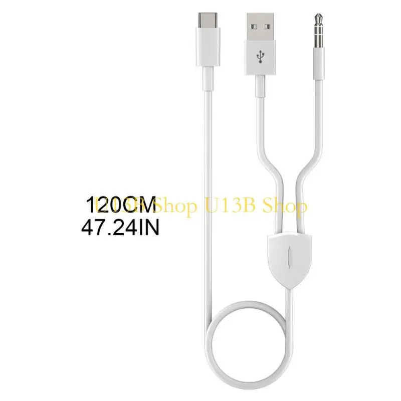 U13B 2-в-1 Type-C Cable Cable Wire 1 Split 2 Type C To USB 3,5 мм качество звука Hifi Hifi для динамиков автомобилей
