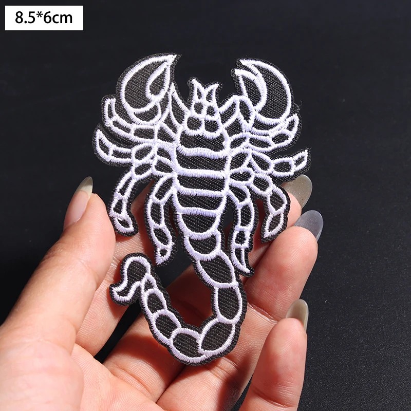 Punk Black Scorpion Size: toppe per ricamo Patch 9*6.5CM per abbigliamento Animal Iron On Patch On Clothes Sticker