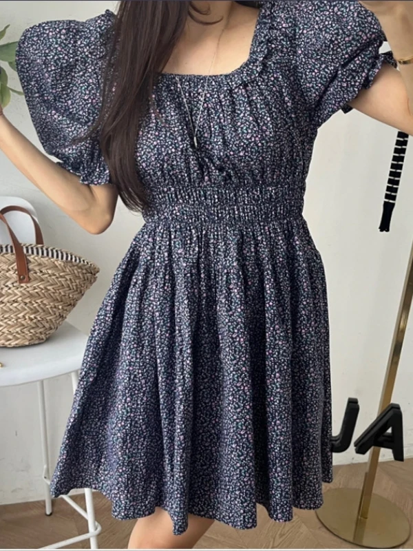 Gonna da donna con stampa floreale Bubble Sve Dr, rotonda, in vita elastica, snellente, a pieghe, dolce svasato, gonna per bambola ortodontica alla moda