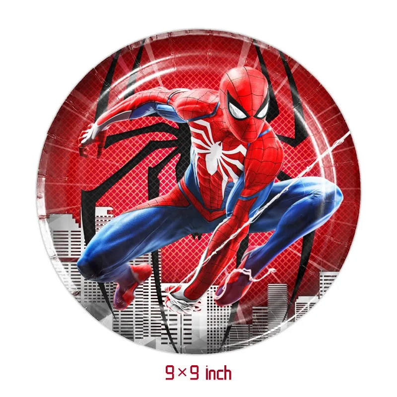 Marvel Red Spider Man Theme Superhero Birthday Party Decoration Disposable Tableware Decoration Supplies