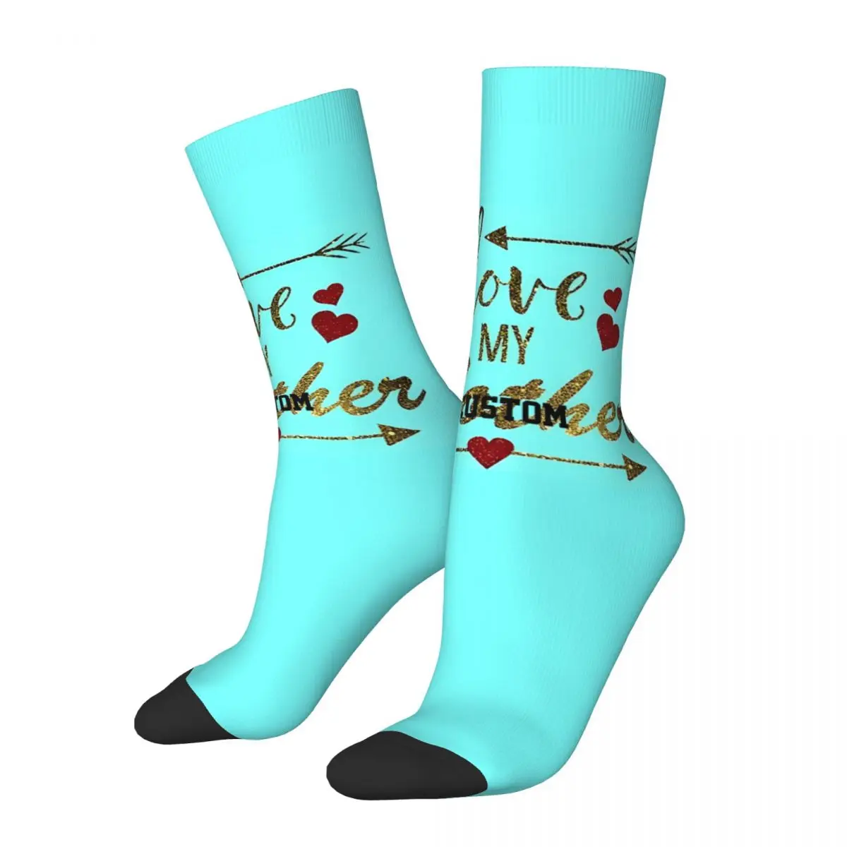 Crazy compression I Love My Mother Grandma Sock for Men Harajuku Quality Pattern Crew Sock Casual