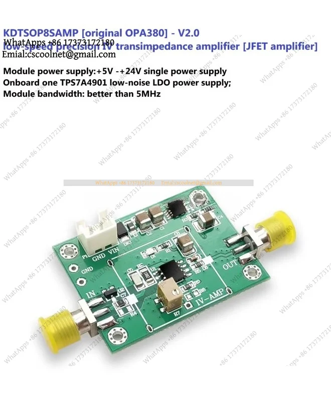 amplificateur-transimpedance-opa380-detection-photoelectrique-iv-a-haute-vitesse-tia-module-apd-pin-a-alimentation-unique
