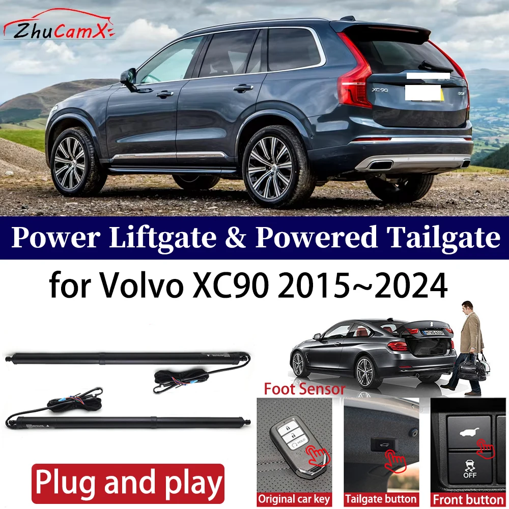 ZhuCamX for Volvo XC90 2015-2024 Car OEM Power Liftgate Automatic One-Click Powered Tailgate Strut opener Plug and play