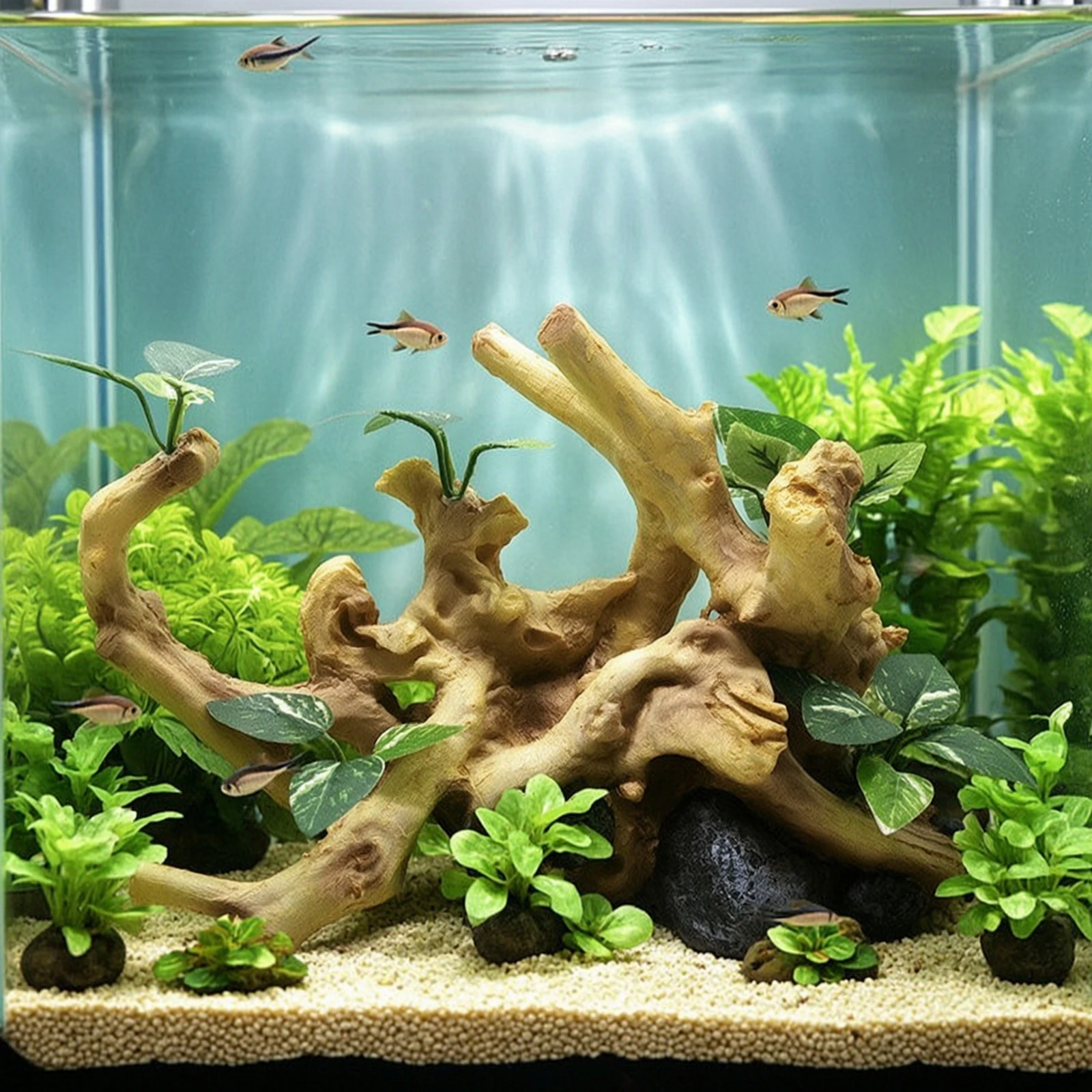 Drijfhouttak met bladeren Real - Planted Aquarium With Driftwood recensie en prijs