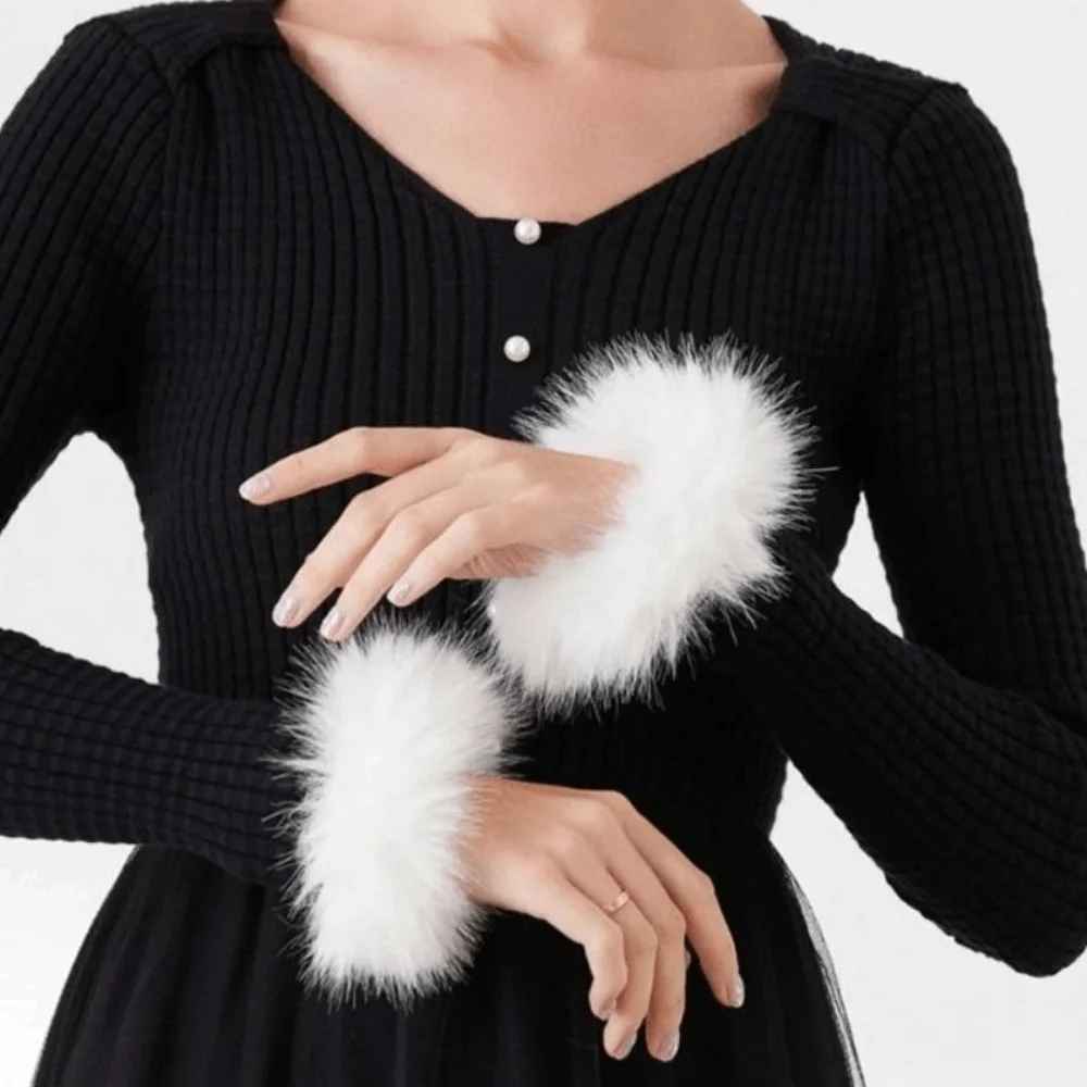 

Декоративные ветрозащитные искусственные манжеты, мягкие пушистые элегантные теплые меховые декоративные рукава, женские рукава