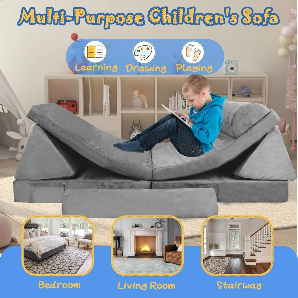 Modular Kids Couch Sofa,Couch for Toddler and Baby Playroom/Bedroom,Perfect Toddler & Baby Couch for Play & Lounging