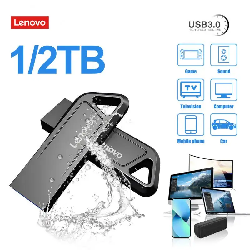 Lenovo-USB Flash Drive, Memory Stick de Alta Velocidade, Memory Stick USB 3.0, 512GB, 256GB, 2TB