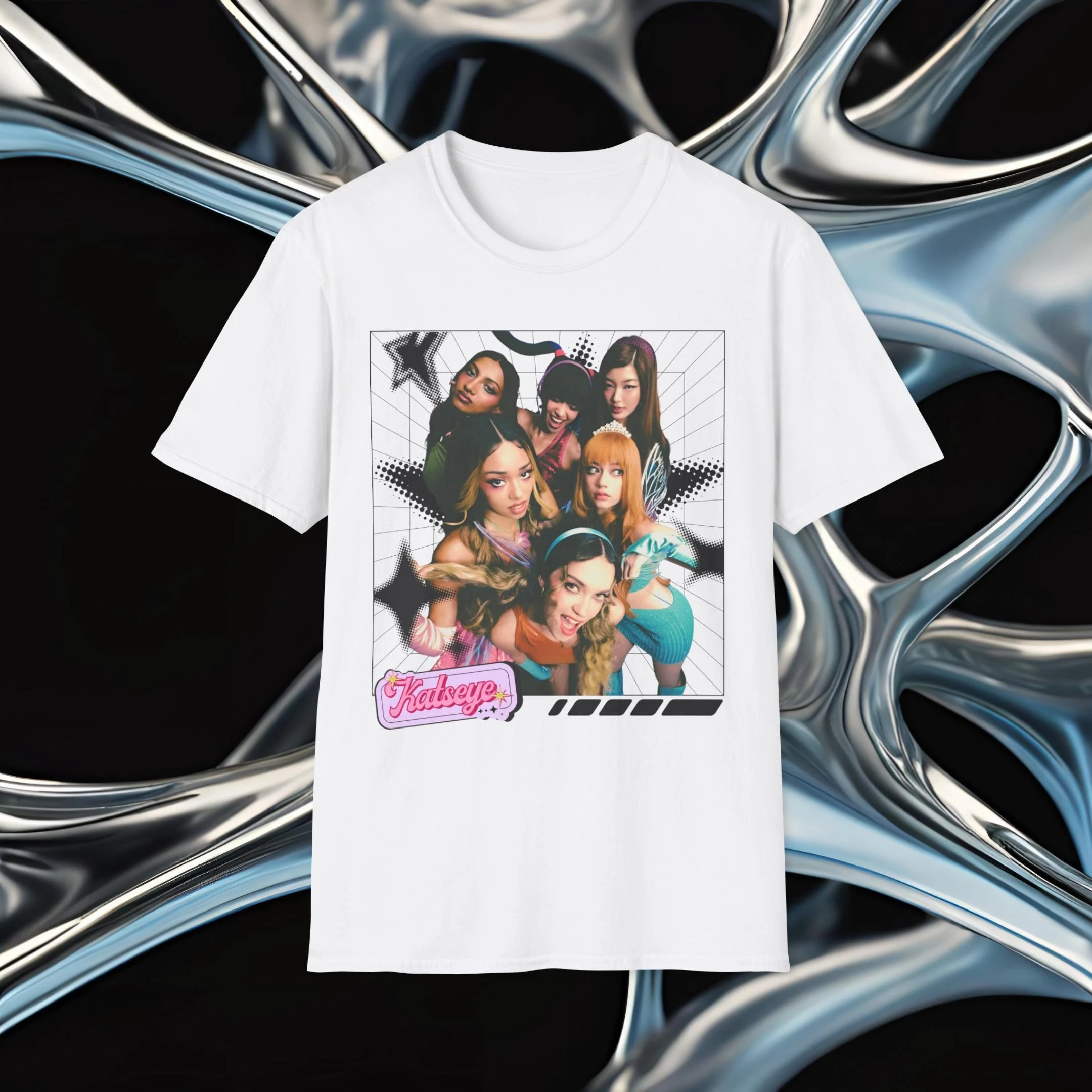 Katseye Y2K Star Unisex T-Shirt, Eyekon Design, Grafik-T-Shirt, Softstyle-Shirt, Oberteil im Vintage-Stil – Detail 4