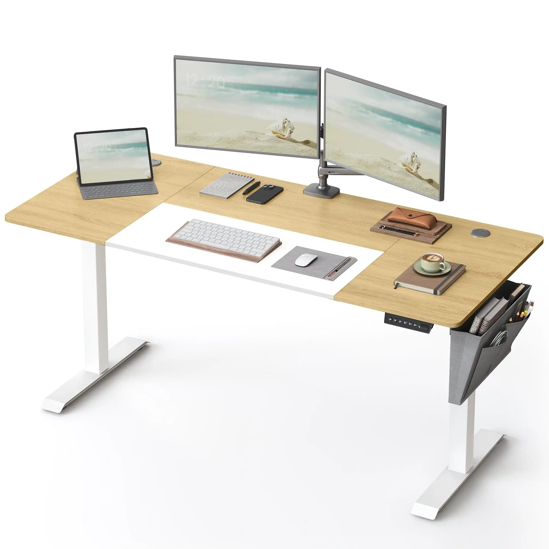 SONGMICS desk height adjustable desk electric, 120/140/160 cm