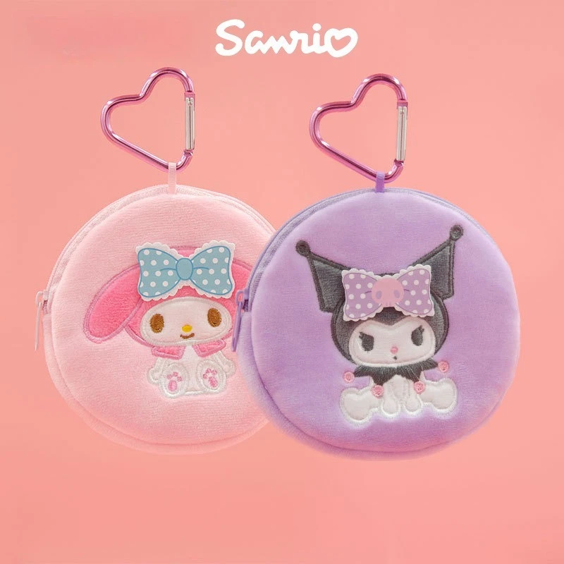 

Genuine Cartoon Kawaii Sanrio Plush Coin Purse Series Key Chain My Melody Plush Toys Bag Car Key Pendant