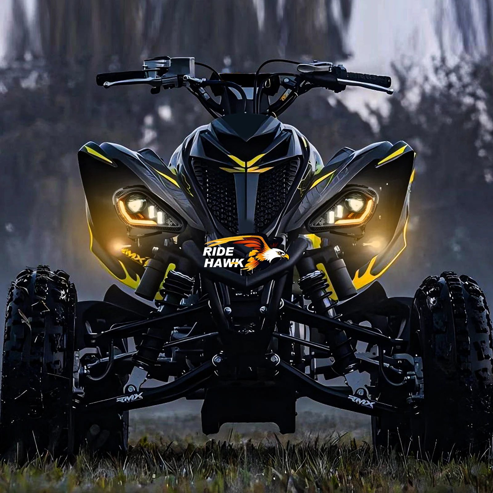 야마하 랩터 700R 700 YFZ450 450R 450X 울버린 450 350 랩터 250 350 2006-2025용 E24 ATV 헤드라이트, 방향지시등 포함