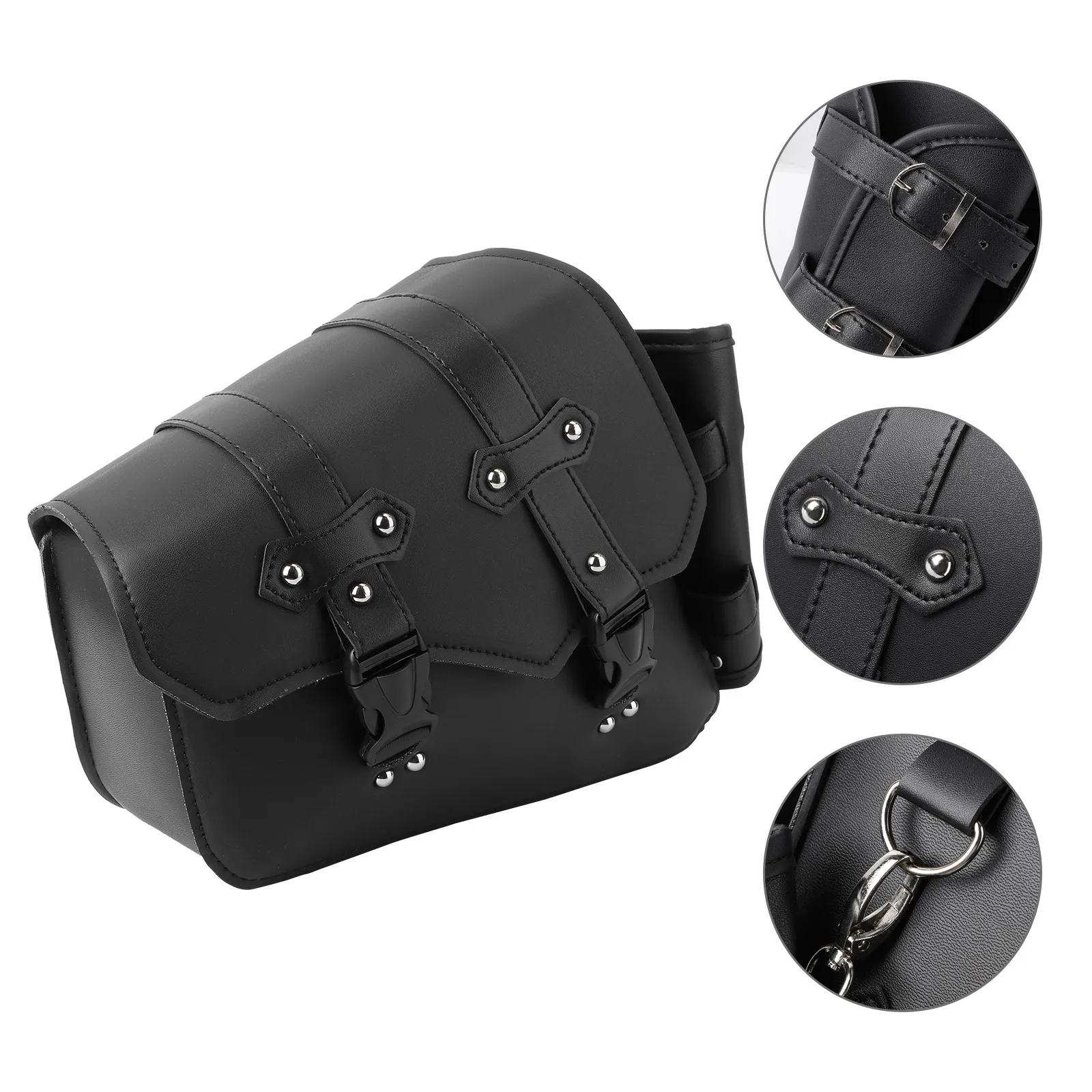 

1pc Motorcycle Side Bag Large Capacity Durable PU Material Swingarm Bag Bottle Holder Motorbike Accessory Storage Saddlebags