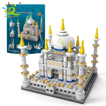 HUIQIBAO MOC Taj Mahal 모델 빌딩 블록, 3D DIY 세계 유명 건축 벽돌 세트, 크리에이티브 세트, 어린이 장난감, 510PCs 