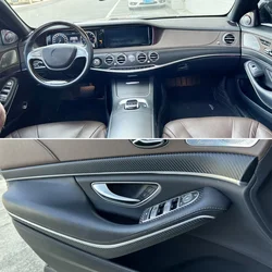 For Mercedes S Class W222 2014-20 Interior Central Control Panel Door Handle Carbon Fiber Sticker Decals Car Styling Accessories