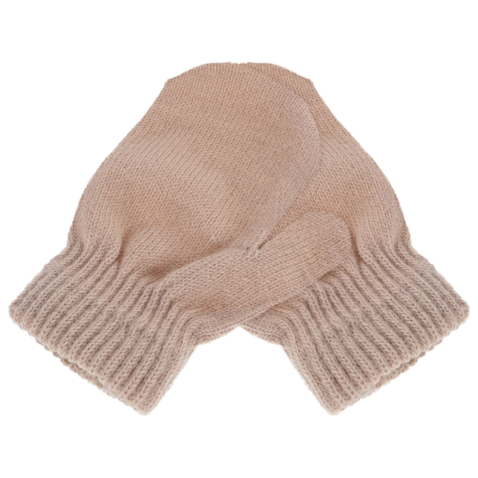 Children's Warm Gloves Baby Mittens Toddler Knit Light Brown Kids Winter Knitted Girl