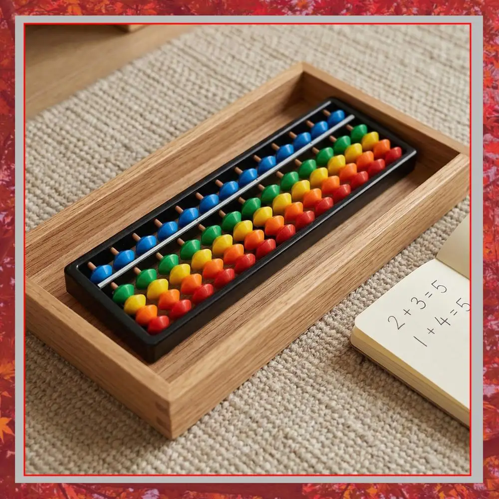 Digit Standard Abacus Soroban with Colorful Beads Portable Abacus Math Calculating Tool for Adults Kids Learning Training