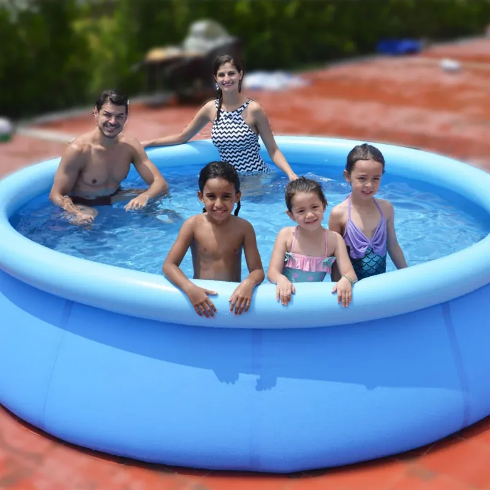 Piscine ronde gonflable en PVC, 188x53cm, piscine d'eau intérieure et extérieure pour fêtes familiales, piscine au sol pour enfants, piscine à coussin épaissi