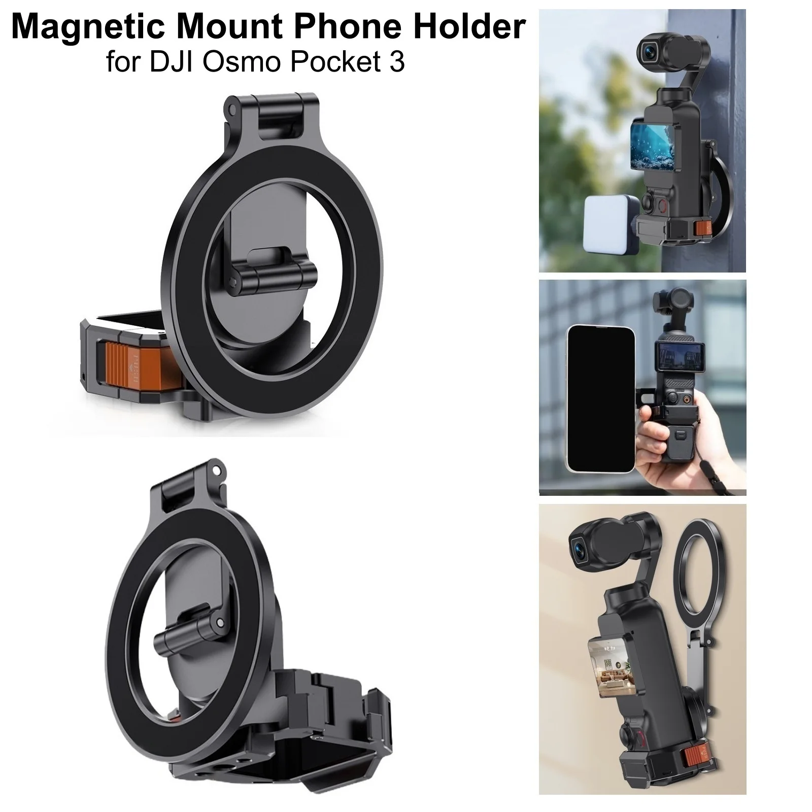 

Pocket3 Magnetic Mount Stand for DJI Osmo Pocket 3 Accessories Magnet Expansion Adapter Bracket Phone Holder for Video Vlogging