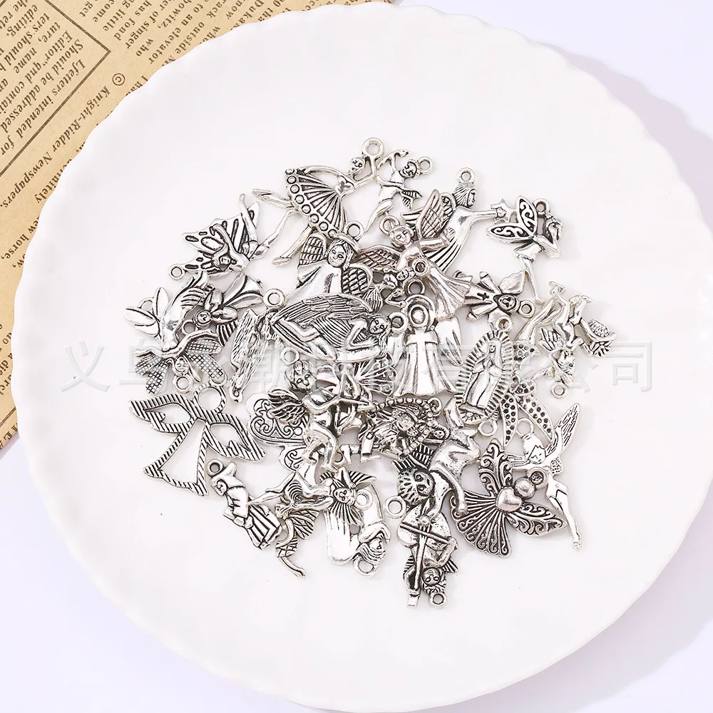 إكسسوارات سلسلة الملاك الأوروبية والأمريكية، المعلقات قلادة سبائك الفضة، وإكسسوارات المجوهرات ذاتية الصنع