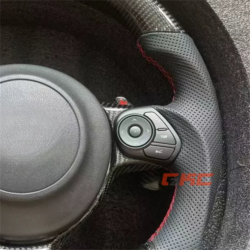 عجلة قيادة جلدية من ألياف الكربون الأسود مخصصة لـ 2022 2023 2024 2025 GR86 GR