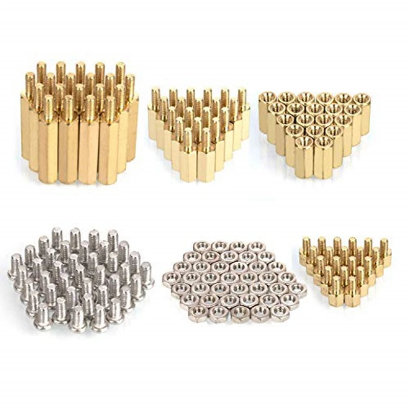 120Pcs Installation Tool for Raspberry Pi 4 Model B/3B+/3B M2.5 Series Hex Brass Column/Nuts+Screws Accessories Kit