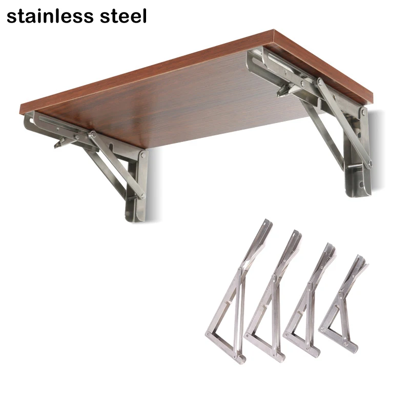 Motorhome Silver Finish Thickened Stainless Steel Mini Folding Table Car Accessories Campervan Folding Bracket Table Shelf