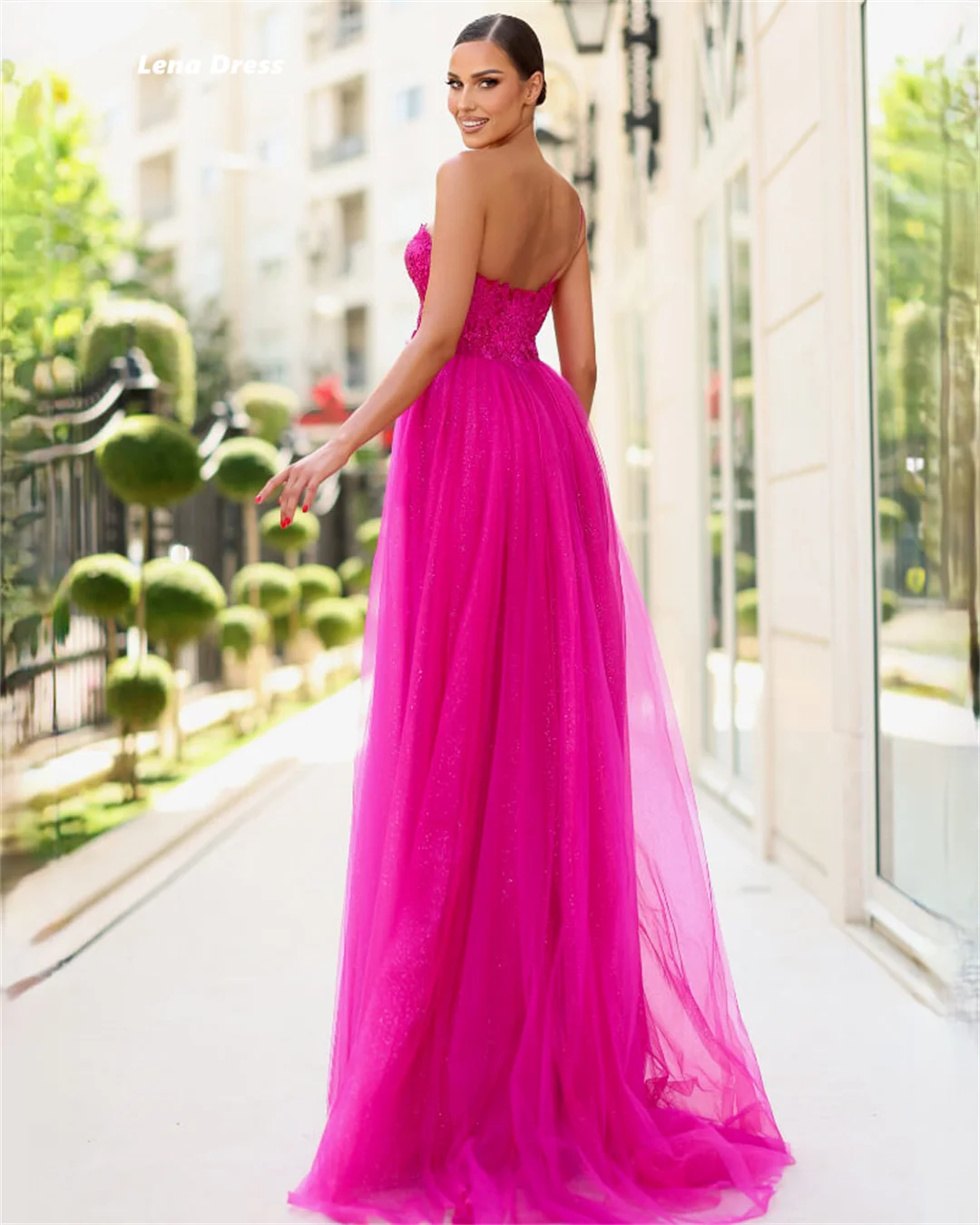 Lena Gauze Evening Dresses Woman Elegant Party Dresses 2024 for Wedding Dress Embroidered Lace Line A Custom Made Ball Gowns