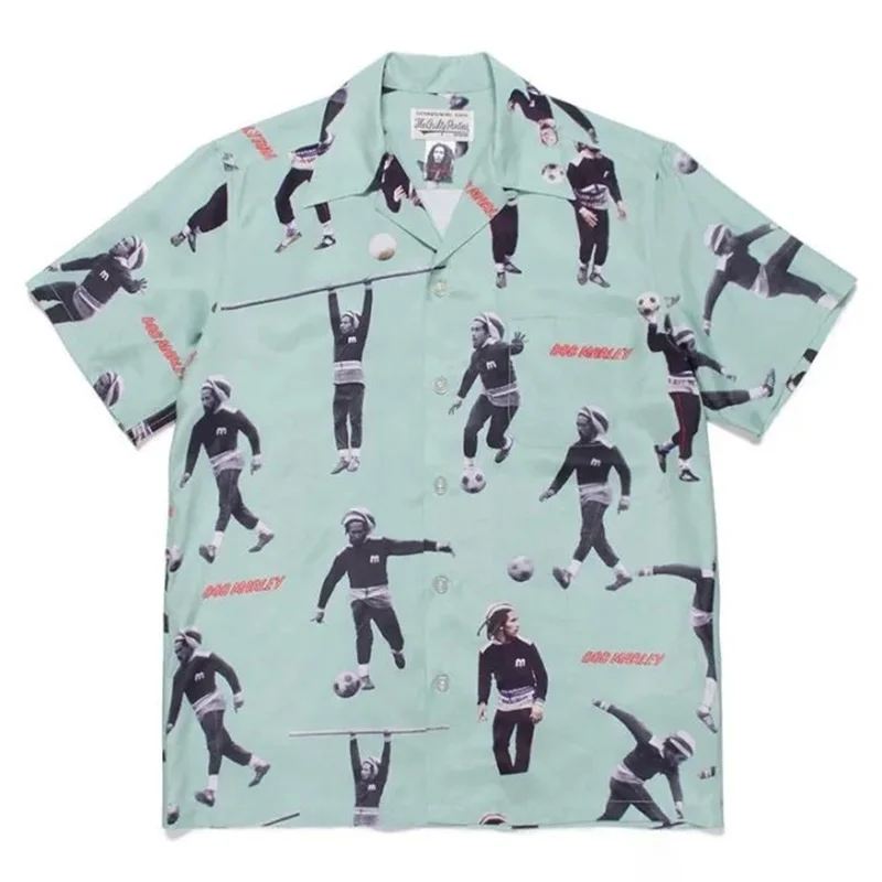 Y2K Trendy Multicolour WACKO MARIA Short Sleeve Shirt Japanese Harajuku Summer Brand Mens Womens Shirts