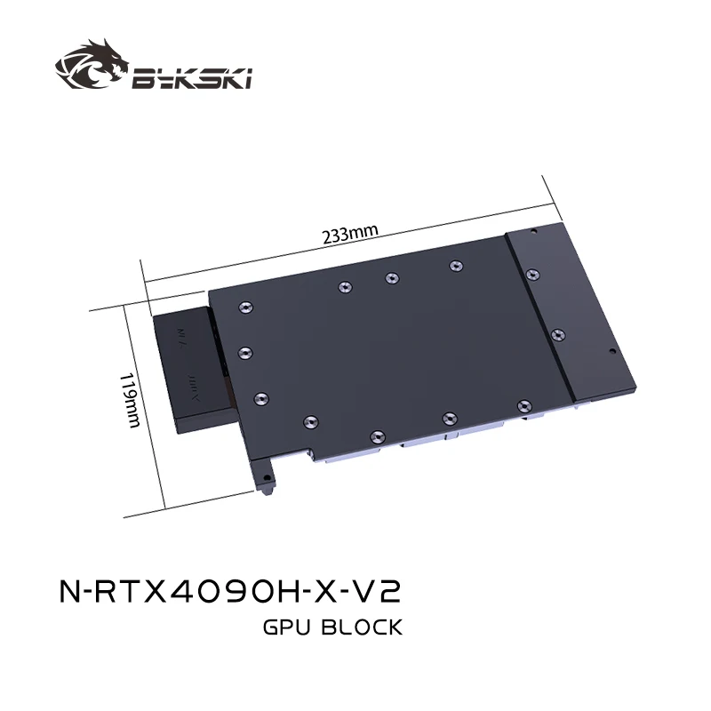 Bykski N-RTX4090H-X-V2 كتلة وحدة معالجة الرسومات المعدنية بالكامل لـ NVIDIA RTX 4090 الإصدار المرجعي/بطاقة الفيديو AIC لتبريد المياه/المبرد النحاسي