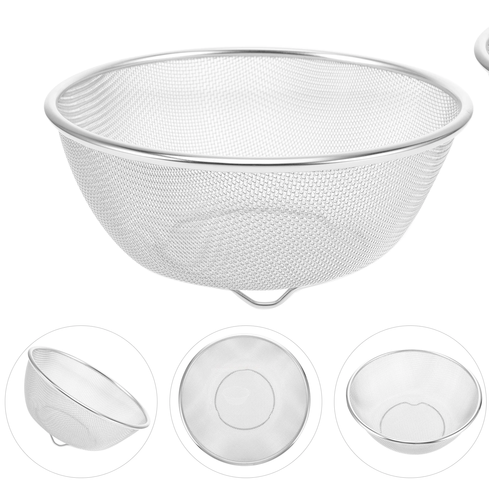 

Stainless Steel Fine Mesh Colander Strainer Oil Filter Rice Drainer Fruit Washing Kitchen Sifter Filter Home Restaurant