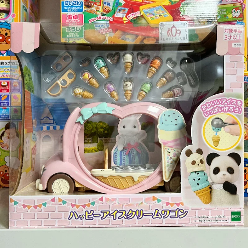 Sylvanian Ice Cream Truck Fairy Tale Amusement Park Series Fantasy Princess Carriage Set Kawaii Birthday Families Gift For Girl