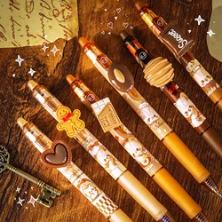 Kawaii Coffee Bear Erasable Gel Pen School Office Supplies Stationery Gift 0.5mm Blue Ink pens back to school Cute Stationery