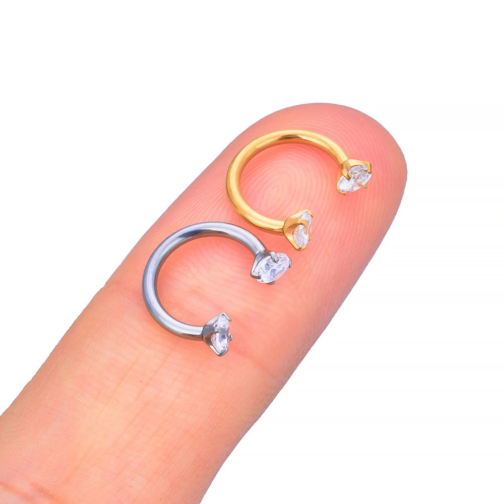1/5/10pcs G23 티타늄 피어싱 Labret 스터드 립 코 피어싱 키트 눈썹 C로드 바디 쥬얼리 ASTM-F136 연골 귀걸이