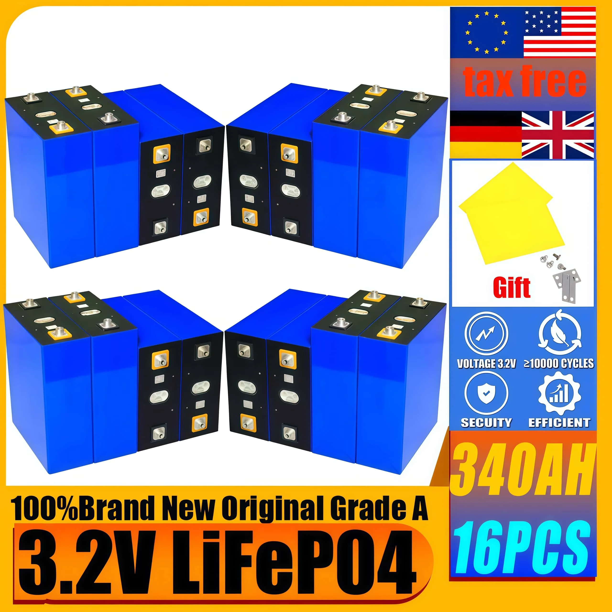A-class 3.2V 340AH 320AH 310AH 280AH 32AH lifepo4 بطارية لتقوم بها بنفسك 48 فولت قارب كهربائي تخزين الطاقة الشمسية بطارية منزلية خالية من الرسوم #2