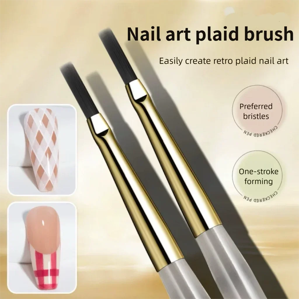 

1/2PCS French Plaid Nail Art Brushes Set - Line Grid Pattern Drawing Pen for DIY UV Gel Extension Painting Supplies