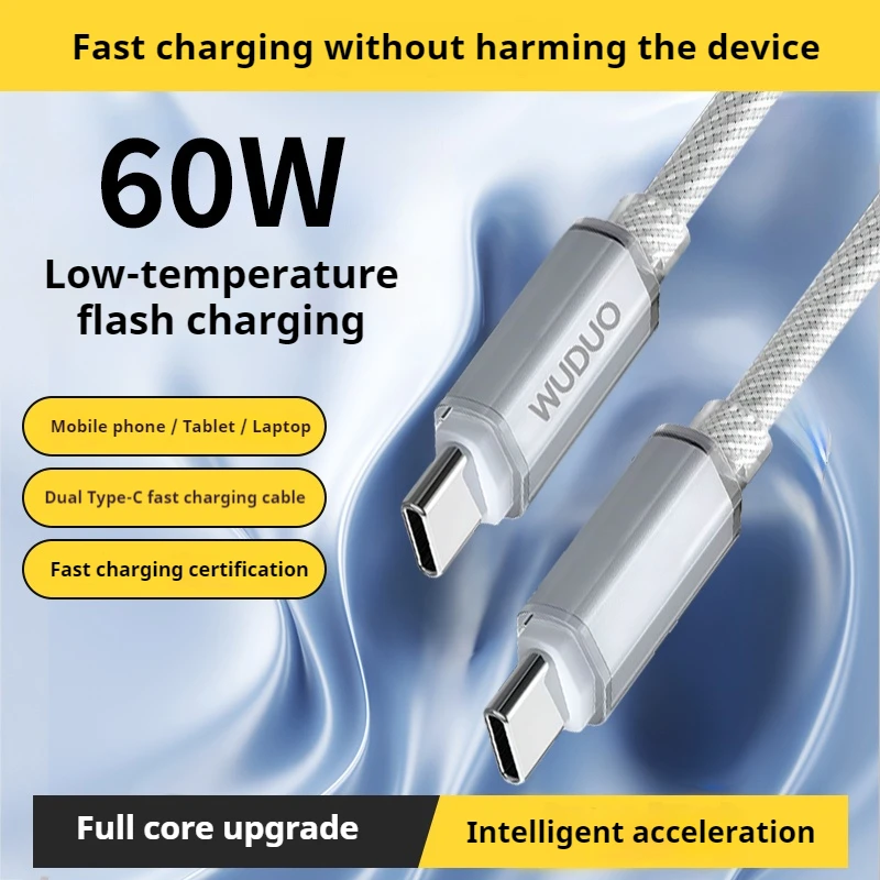 

USB C to USB C Cable, Type-C PD60W Charger Cord Fast Charging for iPhone/Android, MacBook Pro 2020/Pixel Cable USB Type c