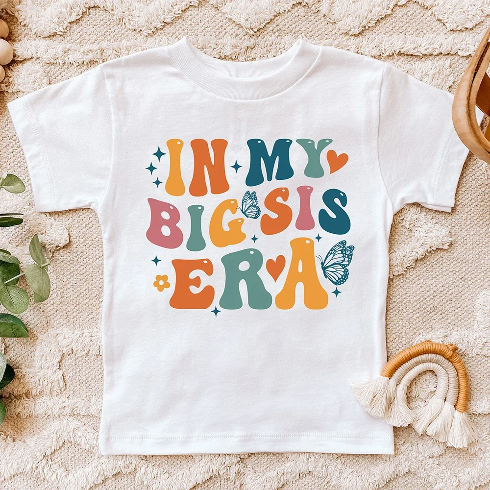 

In My Big Sis Era Shirt Baby Announcement Shirt Sibling Retro Big Sister To Be Pregnancy Reveal Cute Gift Cool Big Sister Tee