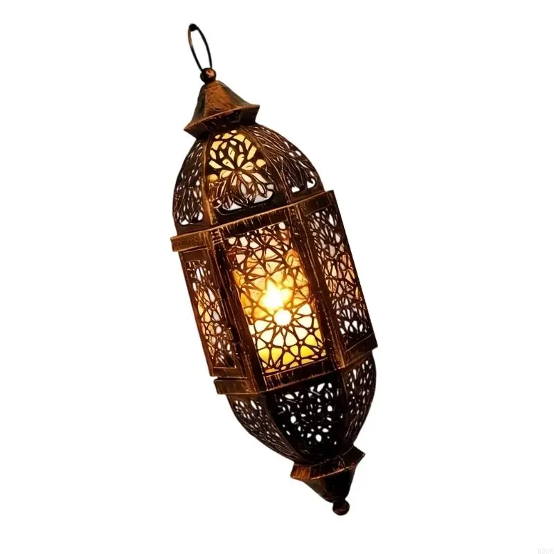 Moroccans Iron Holders Hanging Lantern With Intricate Cutout Design For Romantics Home Decors and Outdoor Use