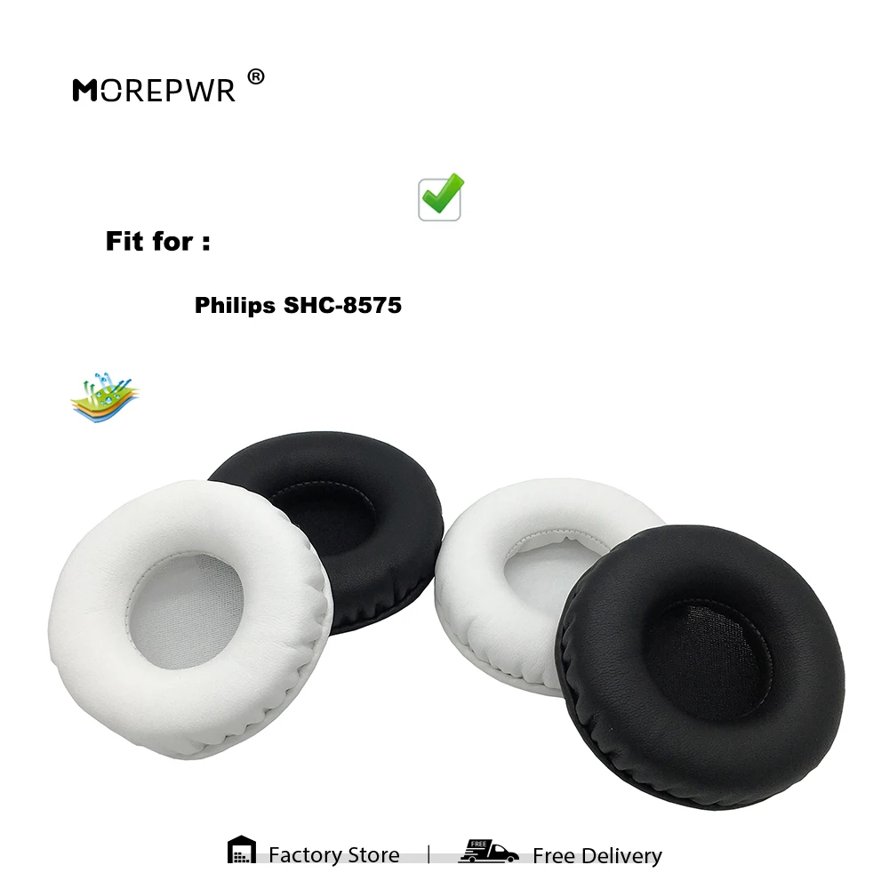 Morepwr ใหม่อัพเกรดเปลี่ยนแผ่นหูสำหรับ Philips SHC8575ชุดหูฟังอะไหล่หนังกำมะหยี่ Earmuff ปก