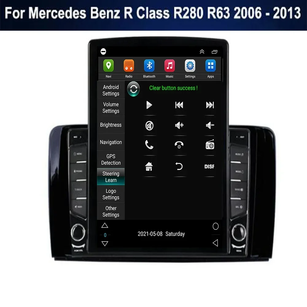 Vertical Style Vertical Screen Android 14 Car Radio For Mercedes Benz R Class W251 R280 R300 R320 R350 R63 2005-2017 Lettore Vid