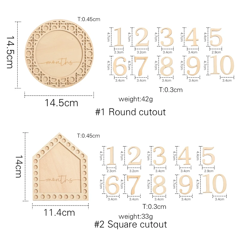 11 pz/set carte pietra miliare del bambino in legno stile bohémien Milestone Memorial mensile Baby Commemorativenir accessori per foto appena nati