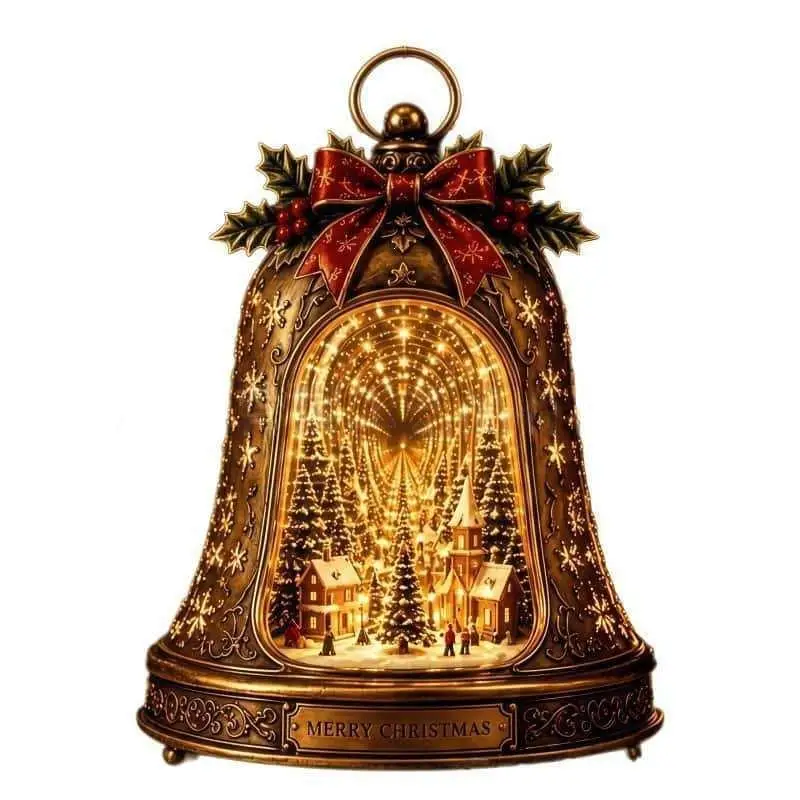 Christmas Glowing Bell Night Light Glow In The Dark Christmas Tree Lamp Christmas Desktop Ornaments Xmas Navidad Decoration