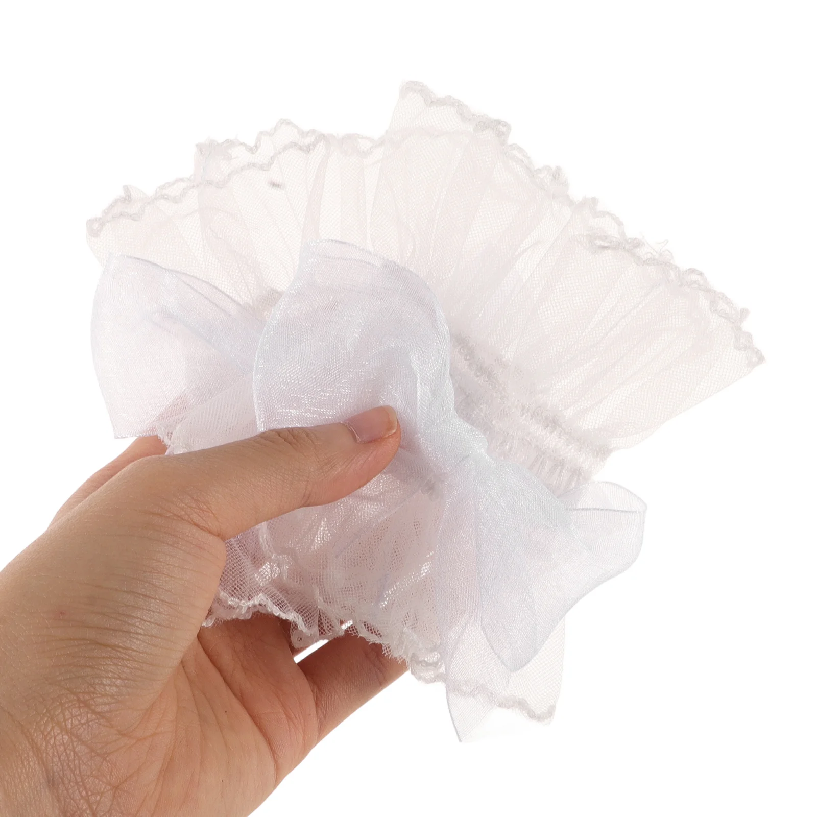 1 زوج لوليتا الدانتيل الأصفاد القوس كشكش الدانتيل المعصم الكفة كاذبة الأكمام قفازات حفل زفاف الشاي تأثيري ملحق النساء #6