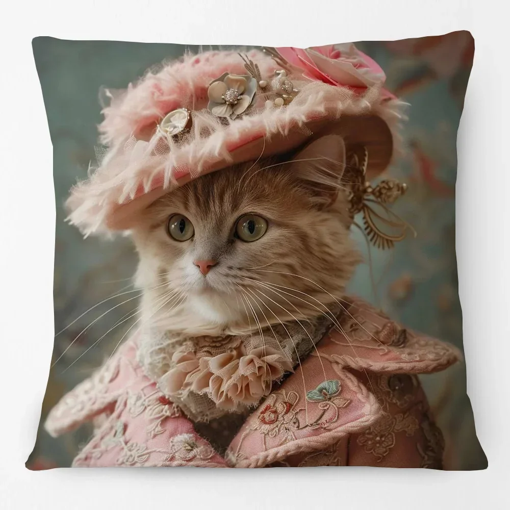 Fashion Chic Floral Animals Posters Cushion Cover Tiger Leopard Highland Cow Cockatoo Cat Dog Print Pillow Case