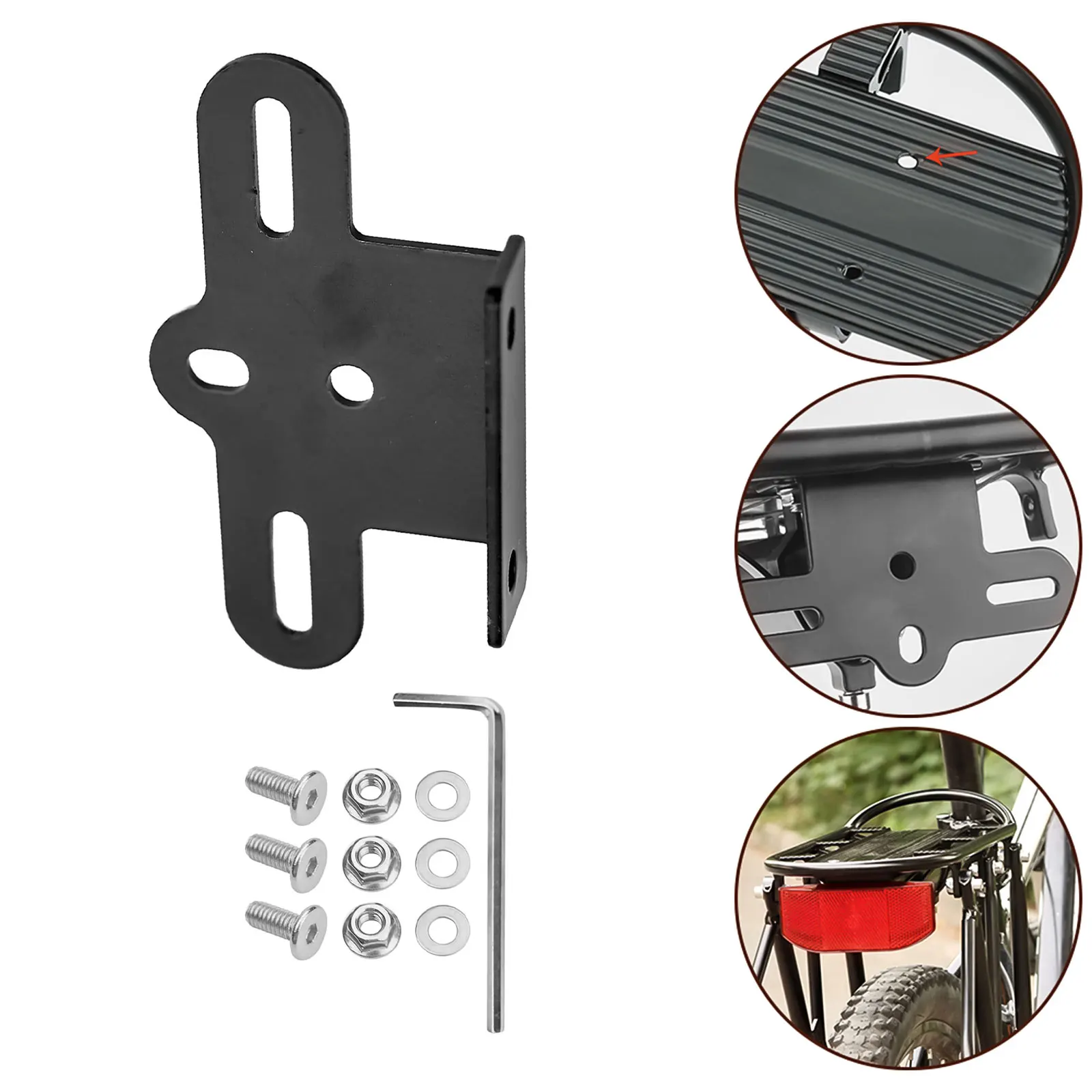 استبدال أجزاء حامل الضوء الخلفي للكاميرا ملحقات المصابيح الخلفية الاحتياطية سهلة التركيب من سبائك الألومنيوم الأسود #2