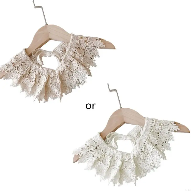 N80C Baby Bibs Lace Baby Accessories Korean Kids Lace Collar Color Casual Lace Decorative Collar