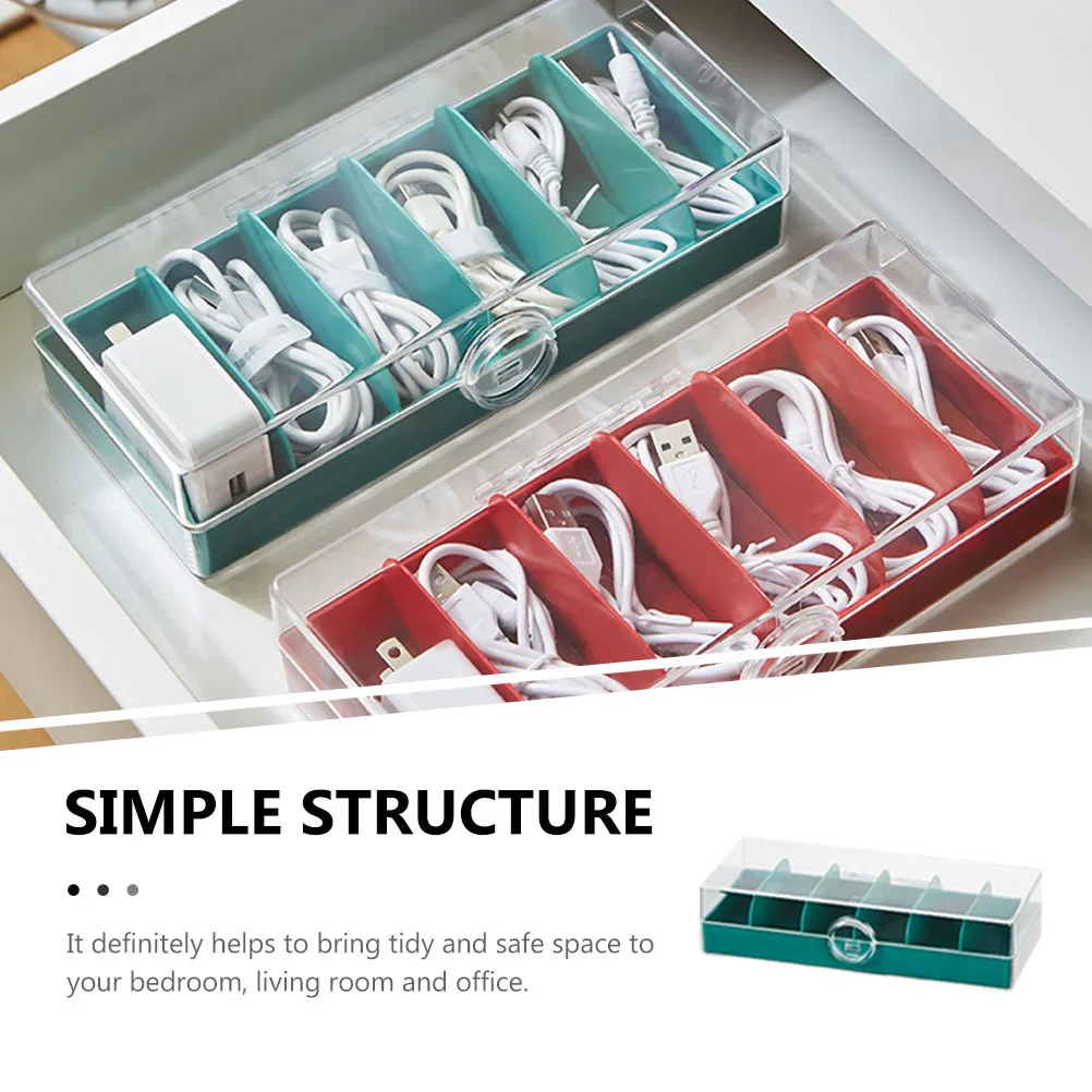 

Cable Organizer Box Semi-Transparent Dust-Proof Storage Holder For Cords Chargers Data Cables Cord Management Case Home Office