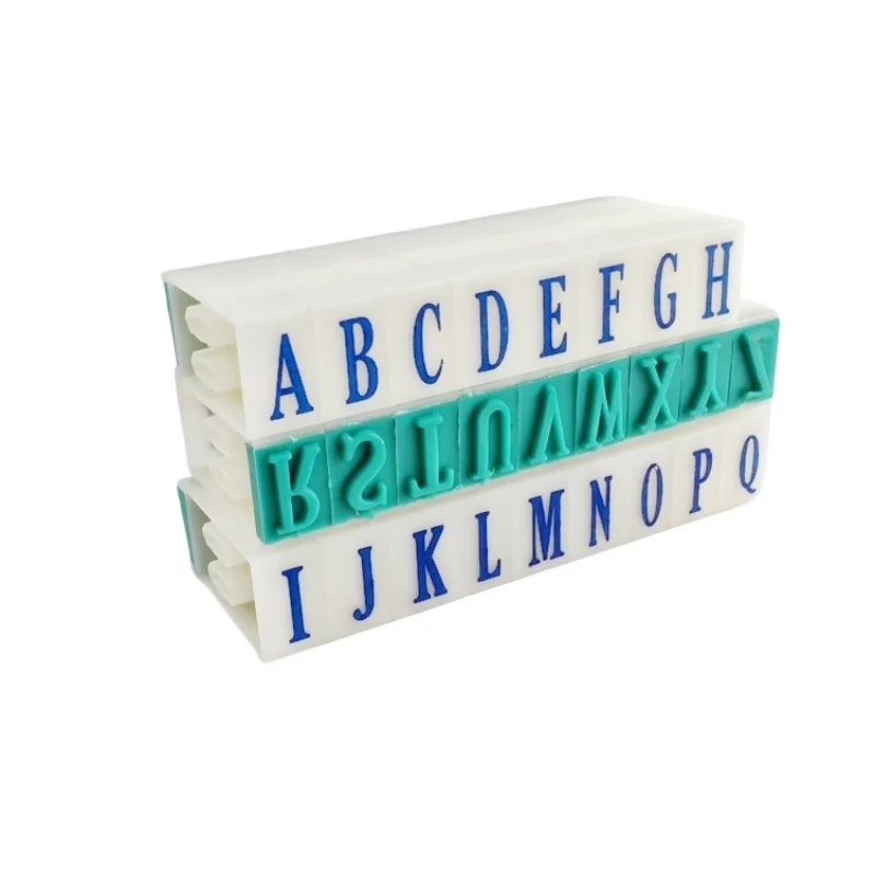 Plastic Adjustable Removable Movable Seal Stamp Hand Printing Numbers Letters Combination 4 Sets