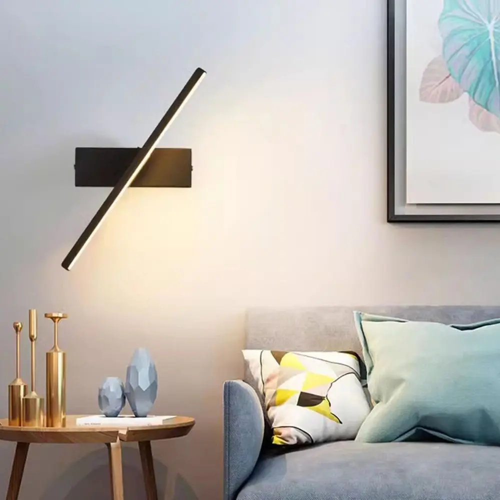 قابل للتعديل وحدة إضاءة LED جداريّة ضوء ثلاثي الألوان ضوء الدورية للتدوير مرآة مصباح توفير الطاقة شريط طويل تصميم شمعدانات جدارية الإضاءة